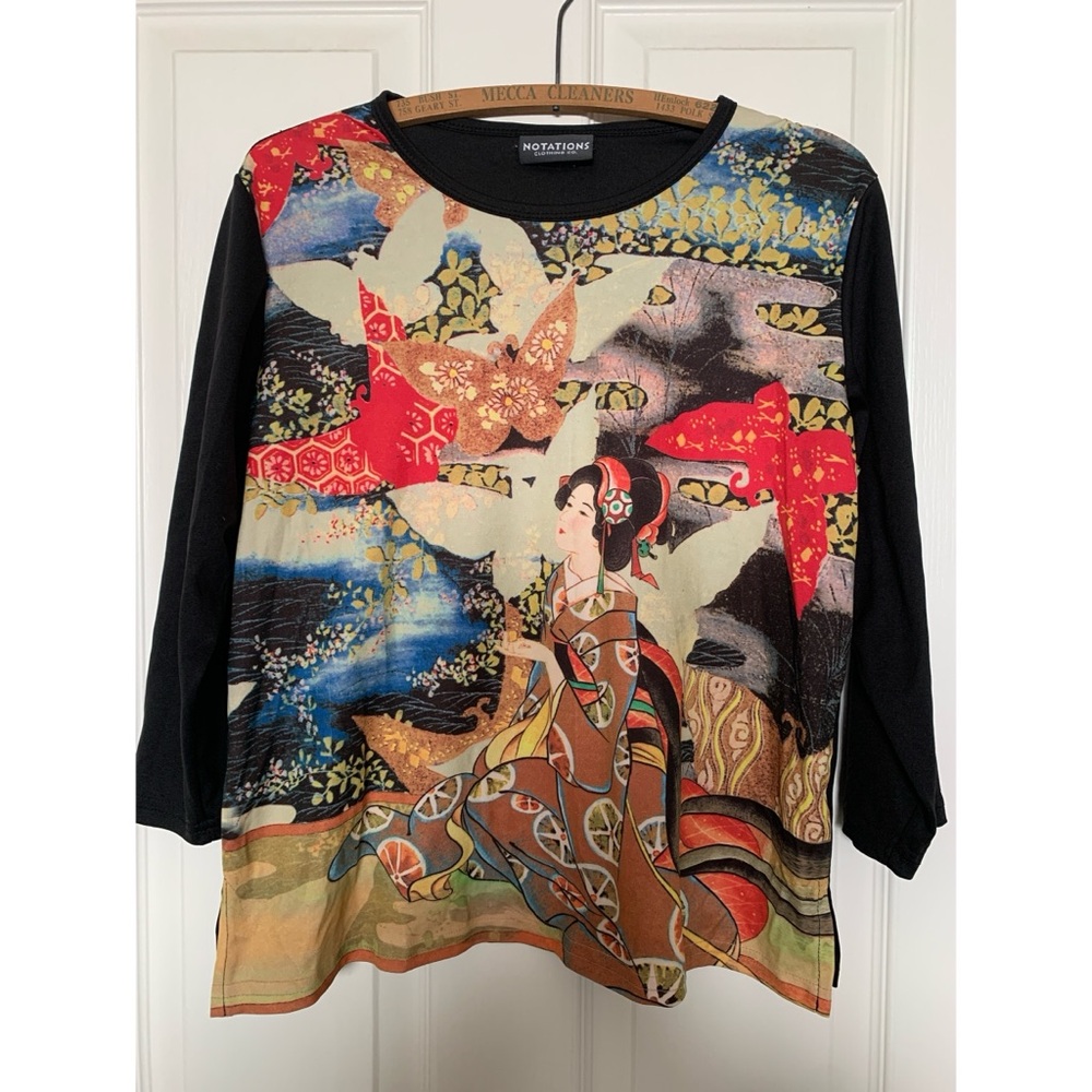 Notations Y2K Style 3/4 Length T Shirt